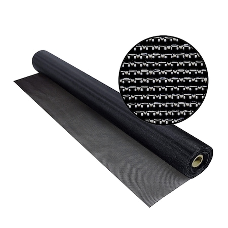 Phifer Vinylcoated Polyester Exterior Shading Fabric, Blocks 90 Heat, 60x25', Black, One Roll 3025983